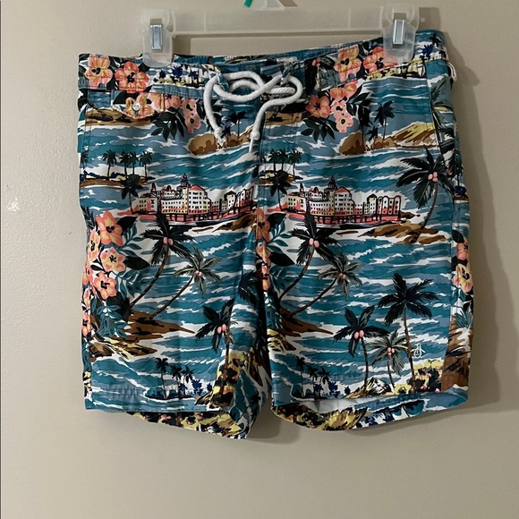 Original Penguin Teal and White Swim Trunks - Picture 1 of 3